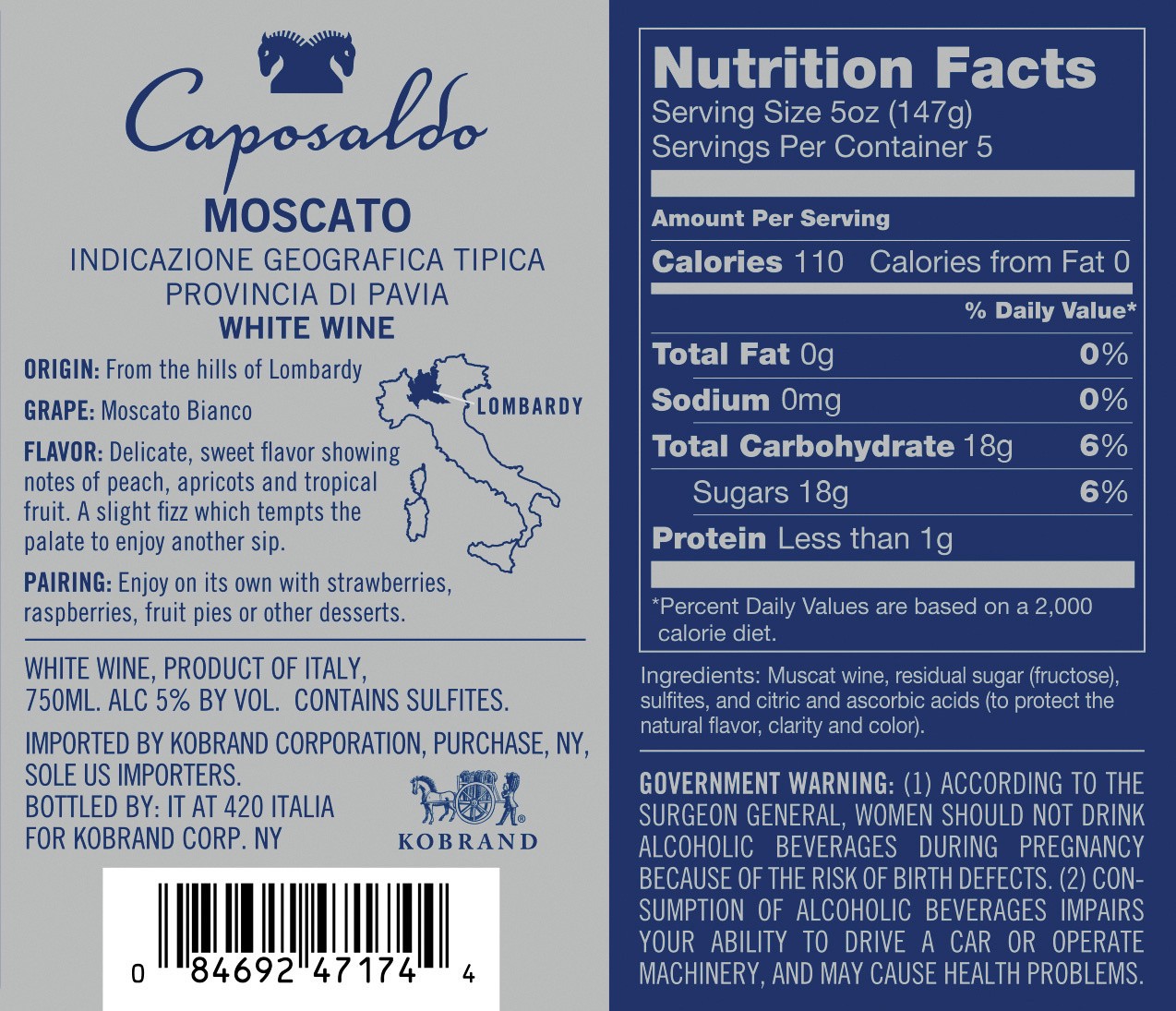 slide 4 of 6, Caposaldo - Moscato (750x12), 750 ml