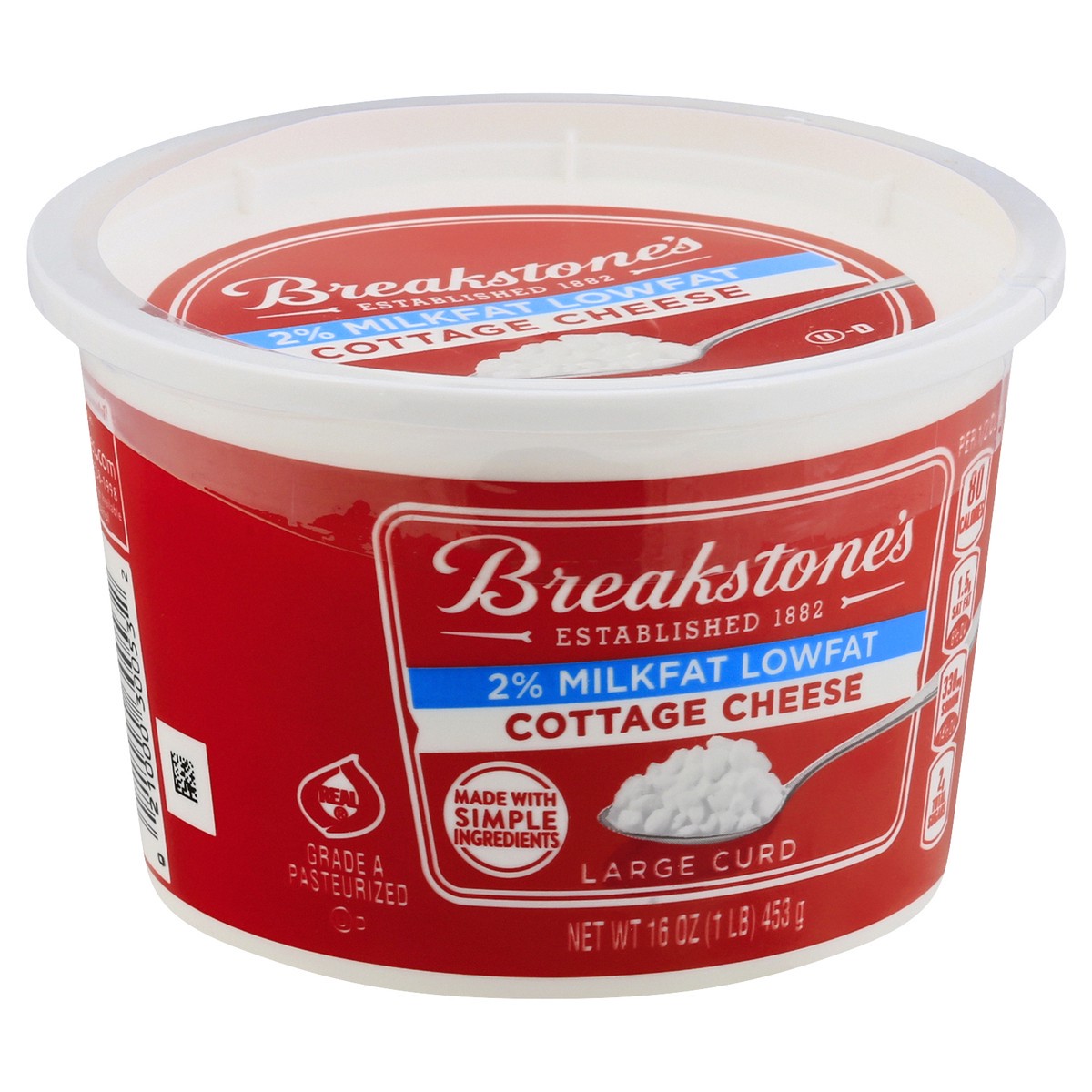 slide 7 of 10, Breakstone's Lowfat Large Curd Cottage Cheese with 2% Milkfat, 16 oz Tub, 16 oz