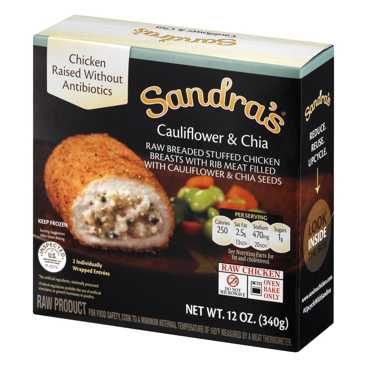 slide 3 of 12, Sandra's Cauliflower & Chia Stuffed Chicken Breasts, 4 EA, 4 ct