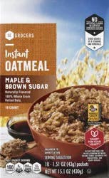 SE Grocers Oatmeal Instant Maple & Brown Sugar