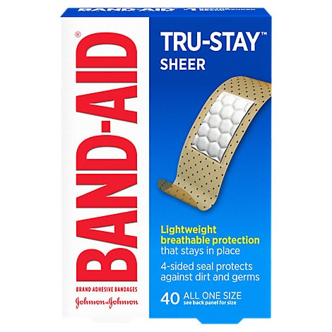 slide 1 of 1, Band-Aid Adhesive Bandages Comfort Flex Sheer One Size, 40 ct