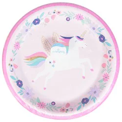 Go Brightly 8.5 Inch Unicorn Wishes Lunch Plates 8 ea