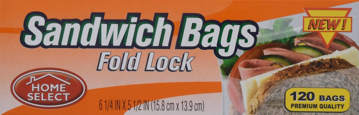 slide 6 of 9, Home Select Fold Lock Sandwich Bags 120 ea, 120 ct