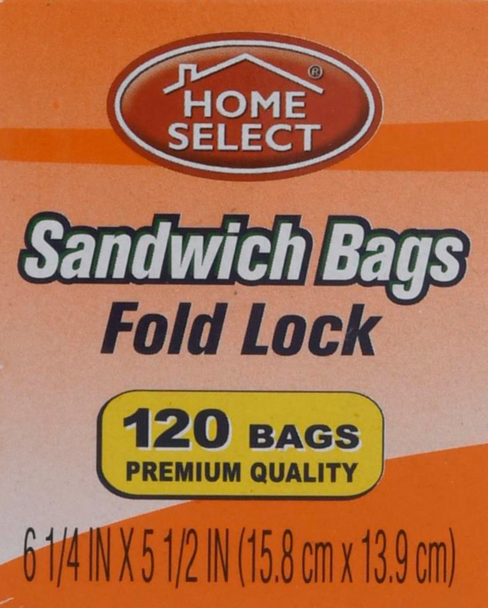 slide 7 of 9, Home Select Fold Lock Sandwich Bags 120 ea, 120 ct