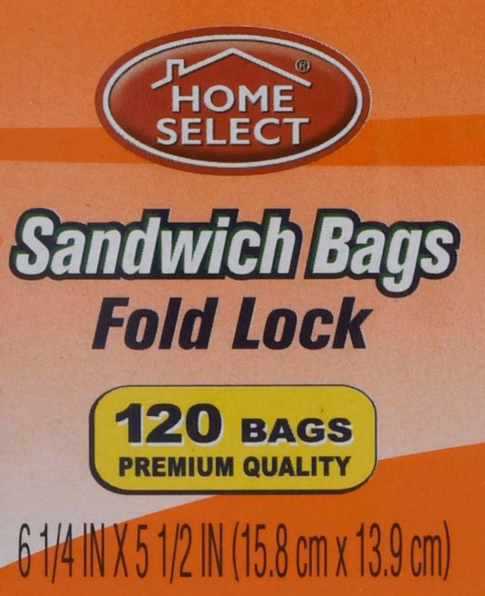 slide 8 of 9, Home Select Fold Lock Sandwich Bags 120 ea, 120 ct