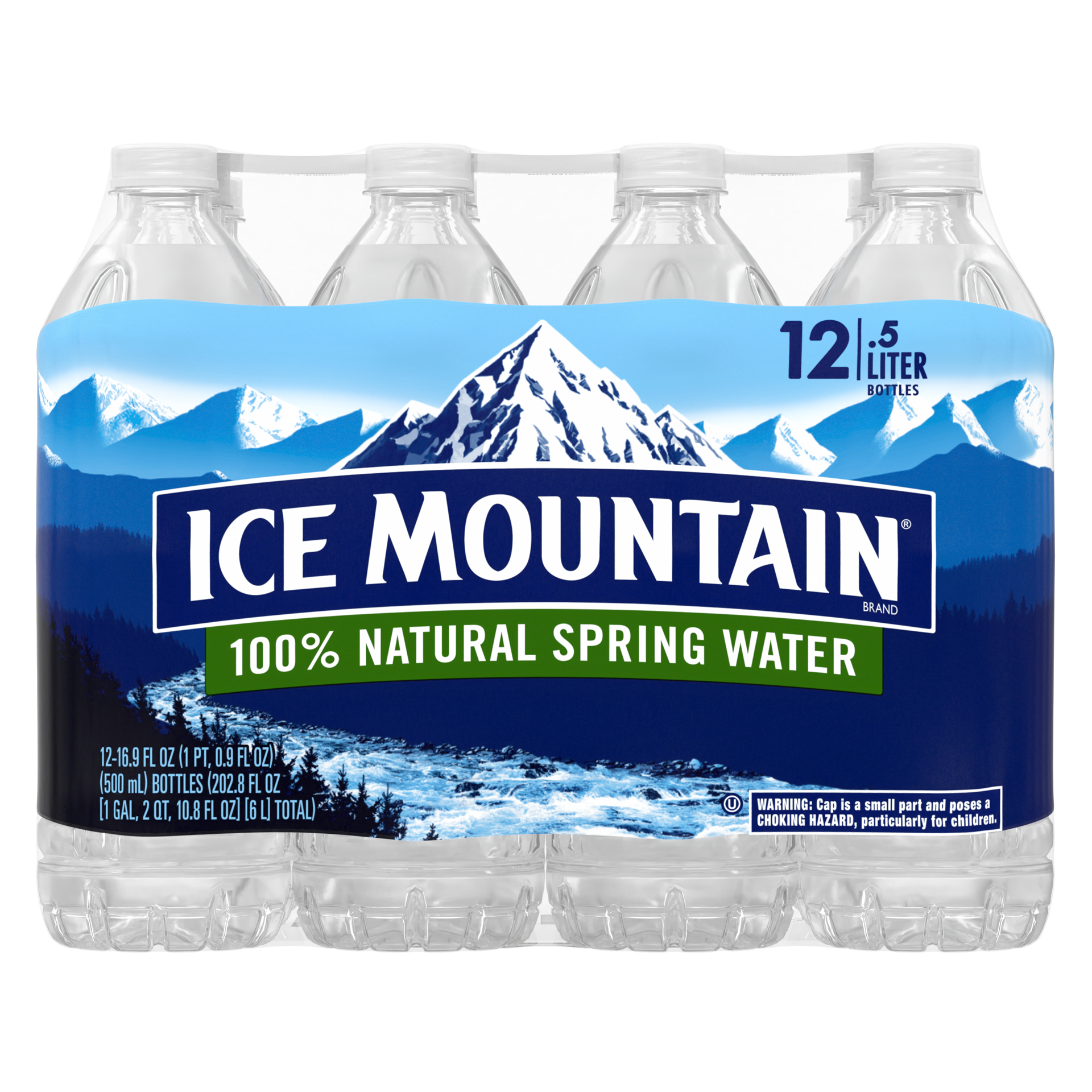 slide 3 of 5, ICE MOUNTAIN Brand 100% Natural Spring Water,  (Pack of 12) - 16.9 fl oz, 16.9 fl oz