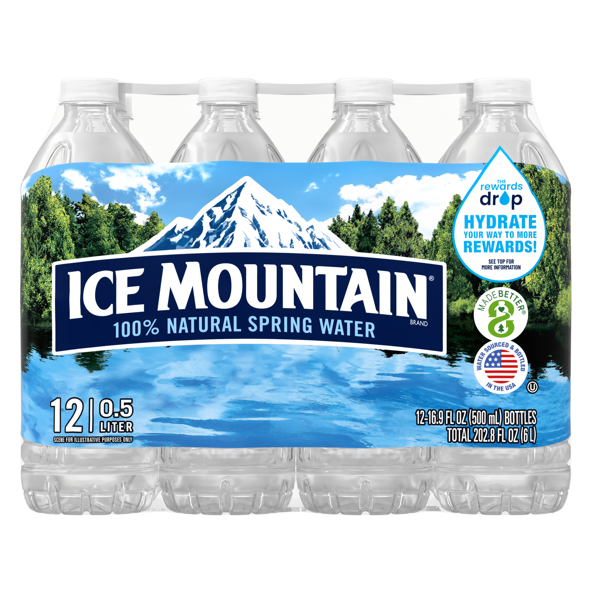 slide 1 of 5, ICE MOUNTAIN Brand 100% Natural Spring Water,  (Pack of 12) - 16.9 fl oz, 16.9 fl oz