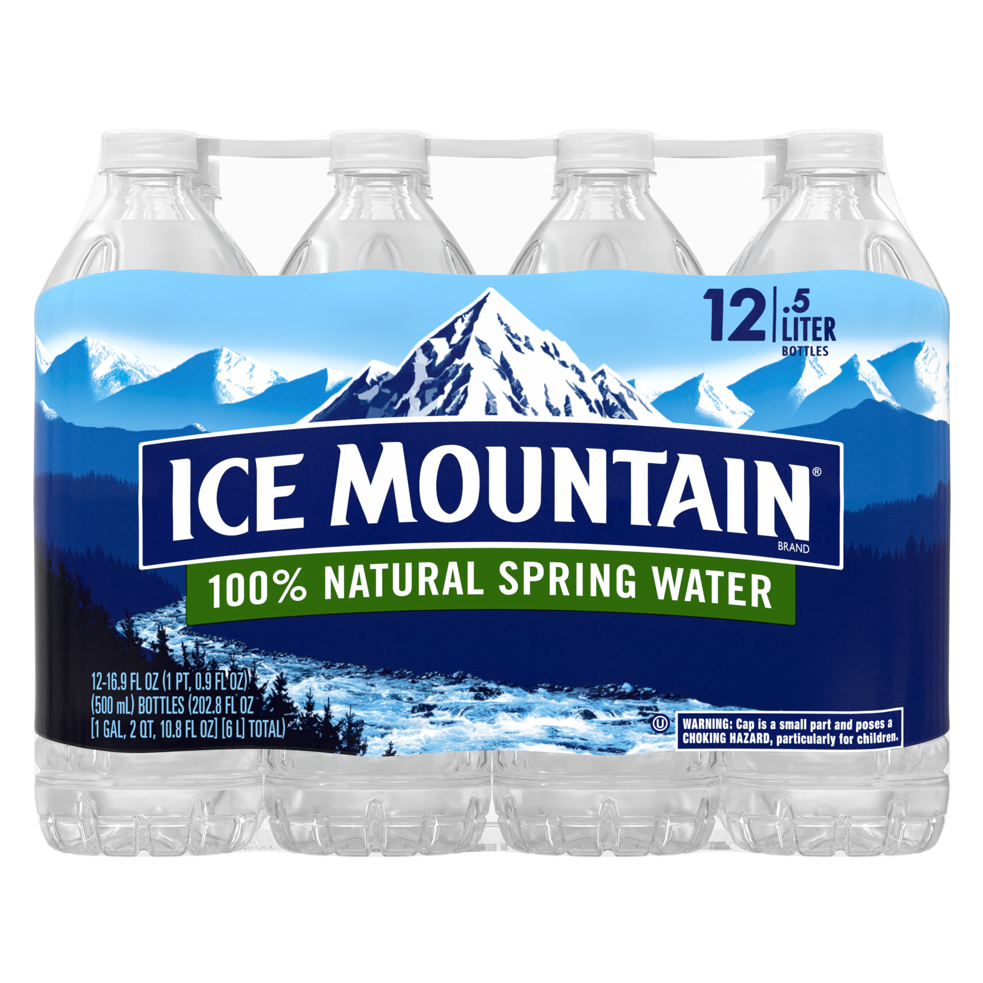 slide 1 of 5, ICE MOUNTAIN Brand 100% Natural Spring Water, 16.9-ounce bottles  (Pack of 12), 16.9 fl oz