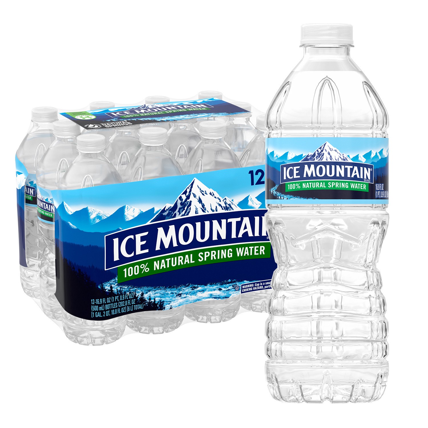 slide 2 of 5, ICE MOUNTAIN Brand 100% Natural Spring Water,  (Pack of 12) - 16.9 fl oz, 16.9 fl oz