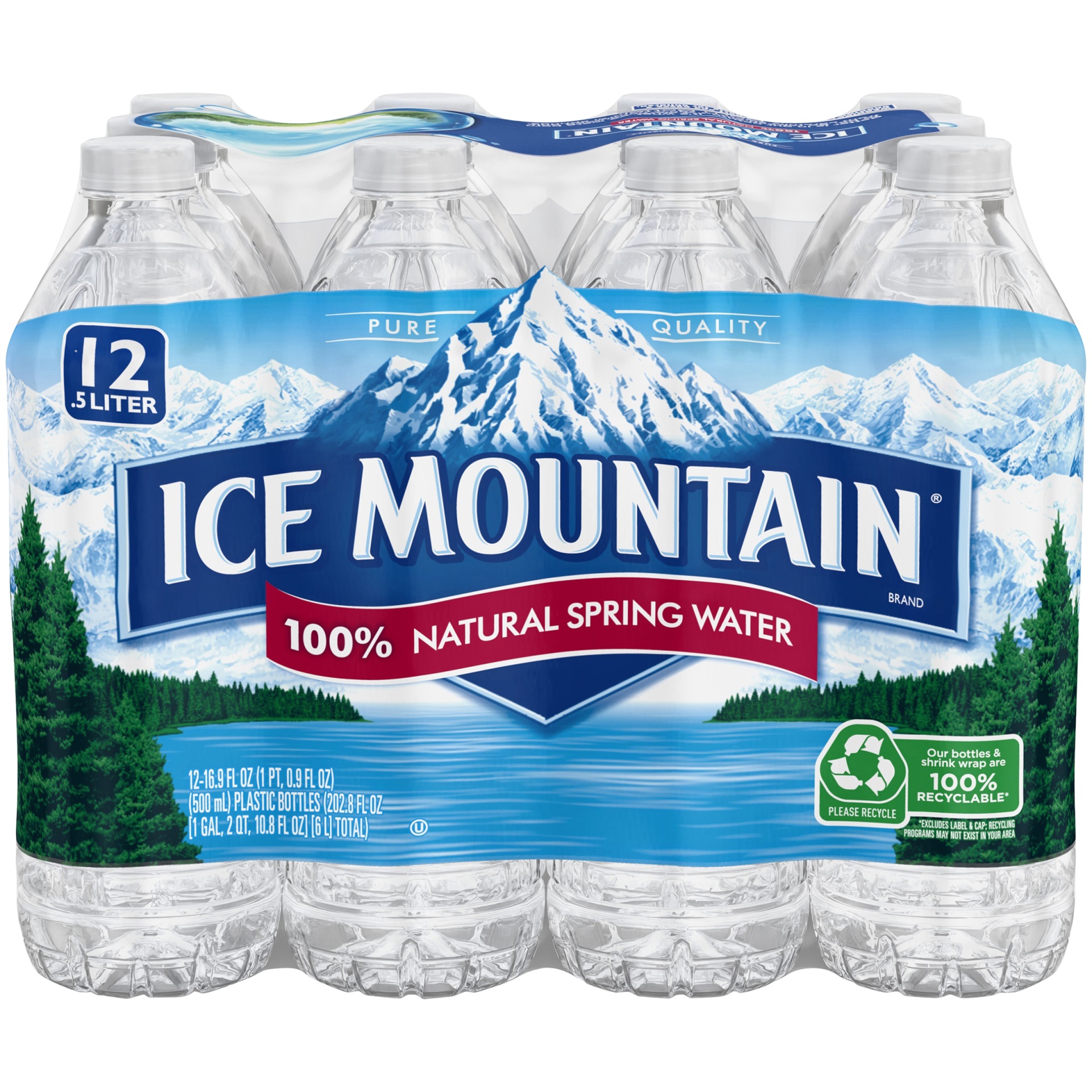 slide 5 of 5, Ice Mountain 100% Natural Spring Water, 12 ct; 16.9 fl oz