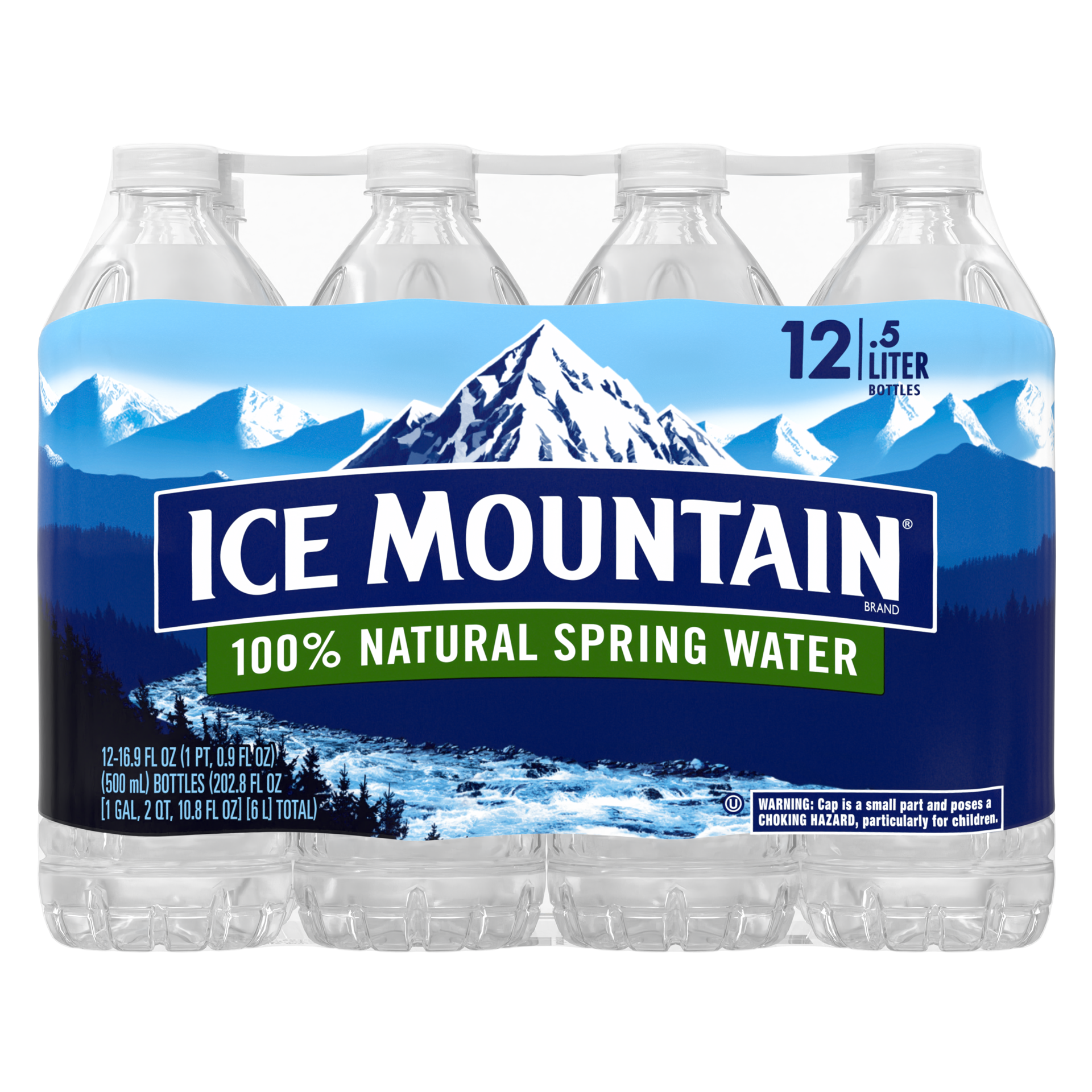 slide 1 of 5, ICE MOUNTAIN Brand 100% Natural Spring Water,  (Pack of 12) - 16.9 fl oz, 16.9 fl oz