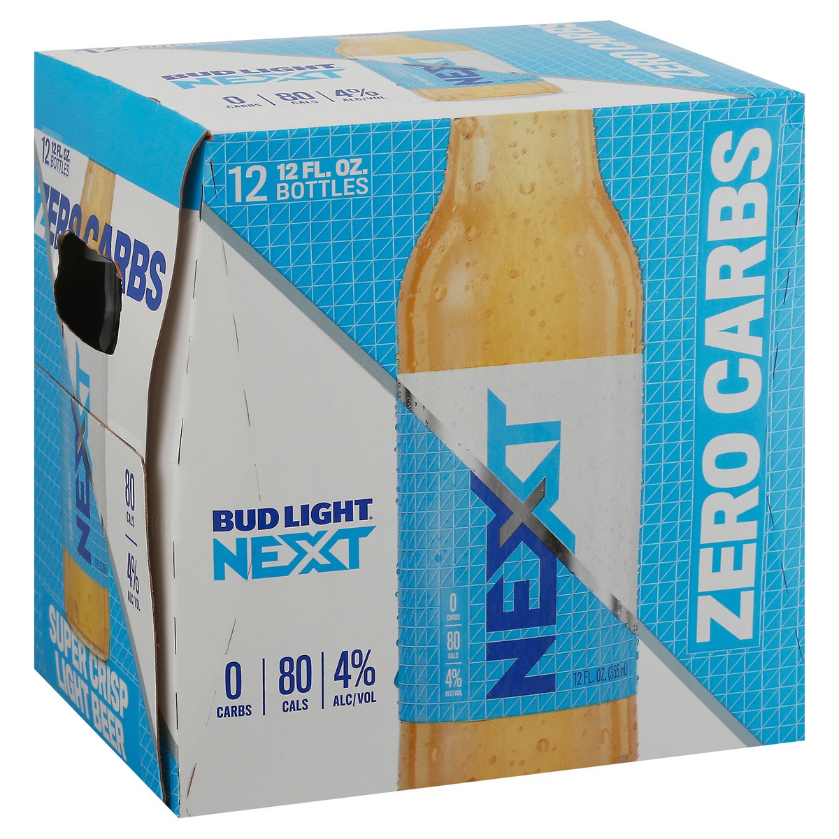 slide 2 of 9, Bud Light Next Zero Carbs American Lager Beer 12 Pack, 12 fl oz Bottles, 12 ct