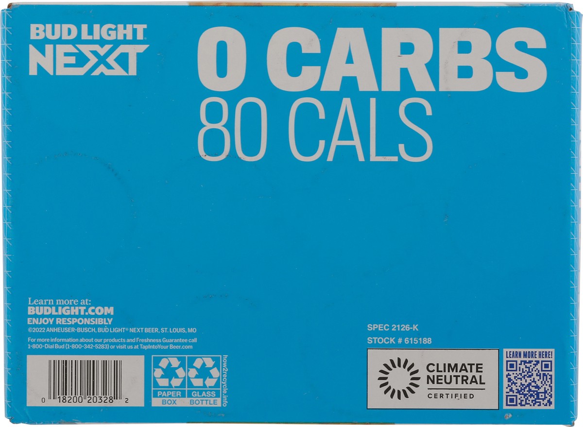 slide 5 of 9, Bud Light Next Zero Carbs American Lager Beer 12 Pack, 12 fl oz Bottles, 12 ct