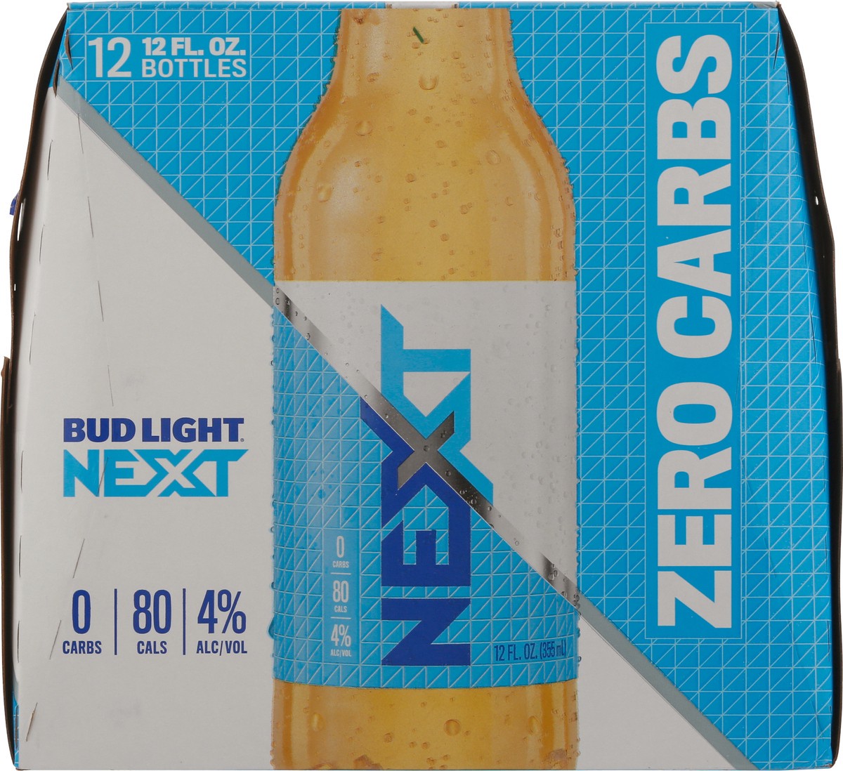 slide 4 of 9, Bud Light Next Zero Carbs American Lager Beer 12 Pack, 12 fl oz Bottles, 12 ct