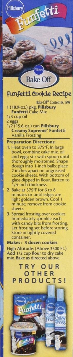 slide 6 of 6, Pillsbury Funfetti Cake Mix, 15.25 oz