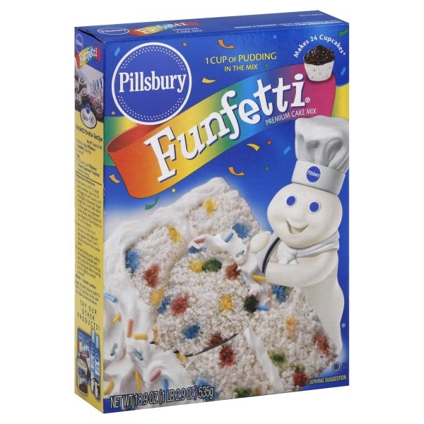 slide 1 of 6, Pillsbury Funfetti Cake Mix, 15.25 oz