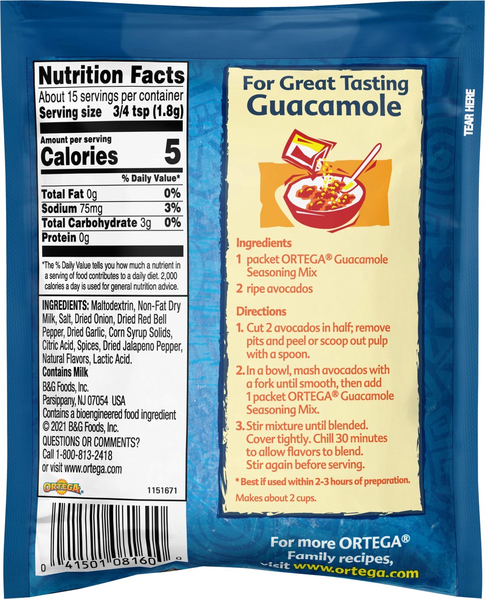 slide 2 of 12, Ortega Guacamole Seasoning Mix, Kosher, 1 oz, 1 oz