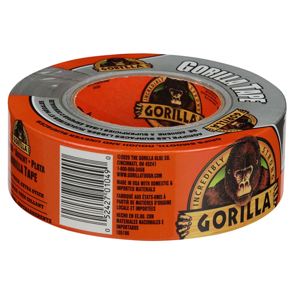 slide 3 of 17, Gorilla Tape, Silver 1.88 Inch, 30 yds, 30 yd