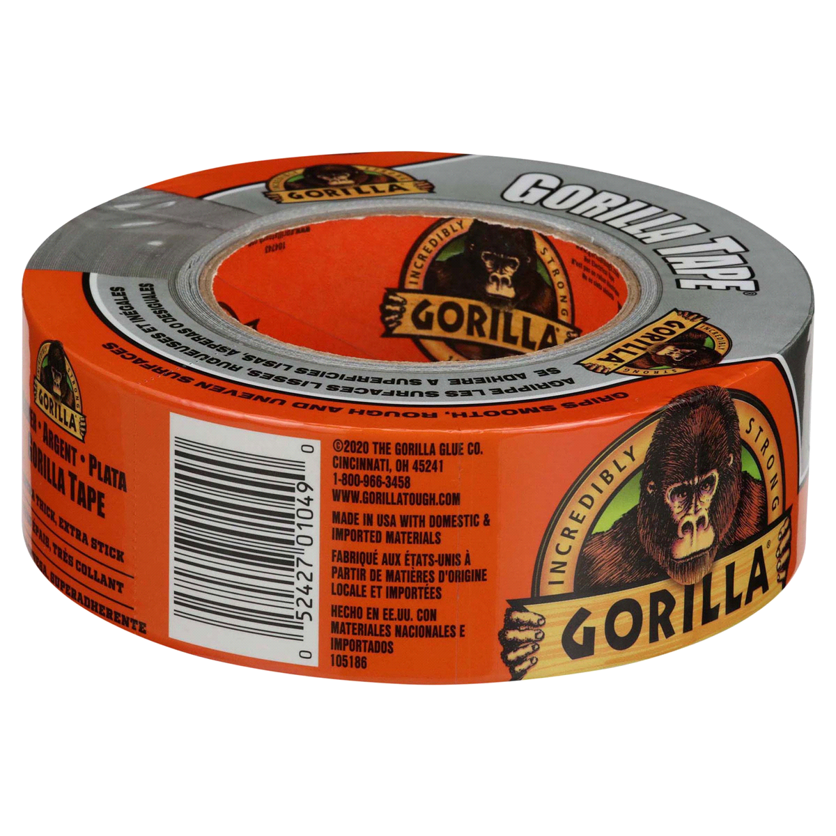 slide 8 of 17, Gorilla Tape, Silver 1.88 Inch, 30 yds, 30 yd