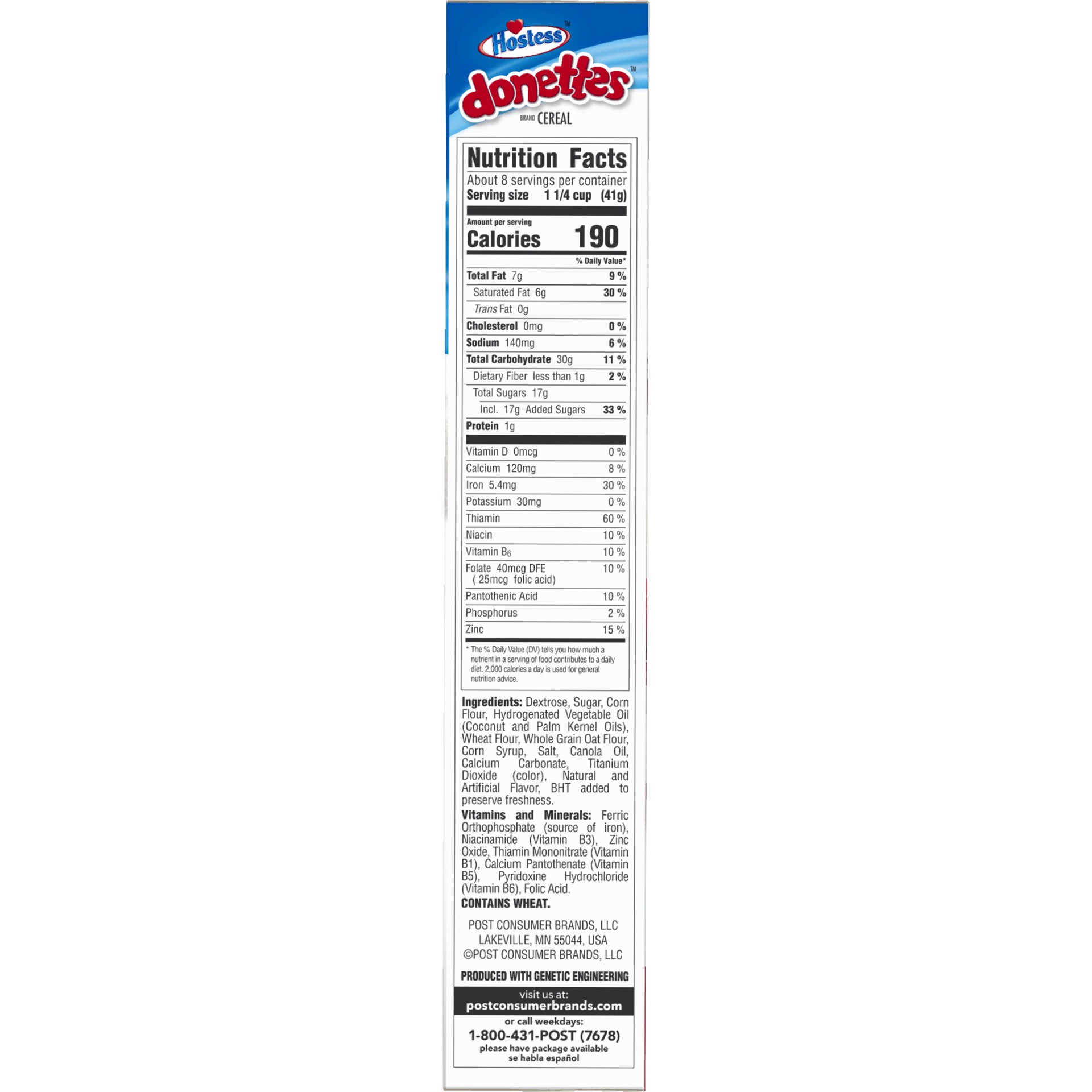 slide 3 of 8, Post Hostess Donettes Powdered Mini Donuts Cereal, 11 oz