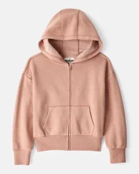 Oshkosh Girls Long-Sleeve Hooded Zip-Up Jacket - Brown Brown 7