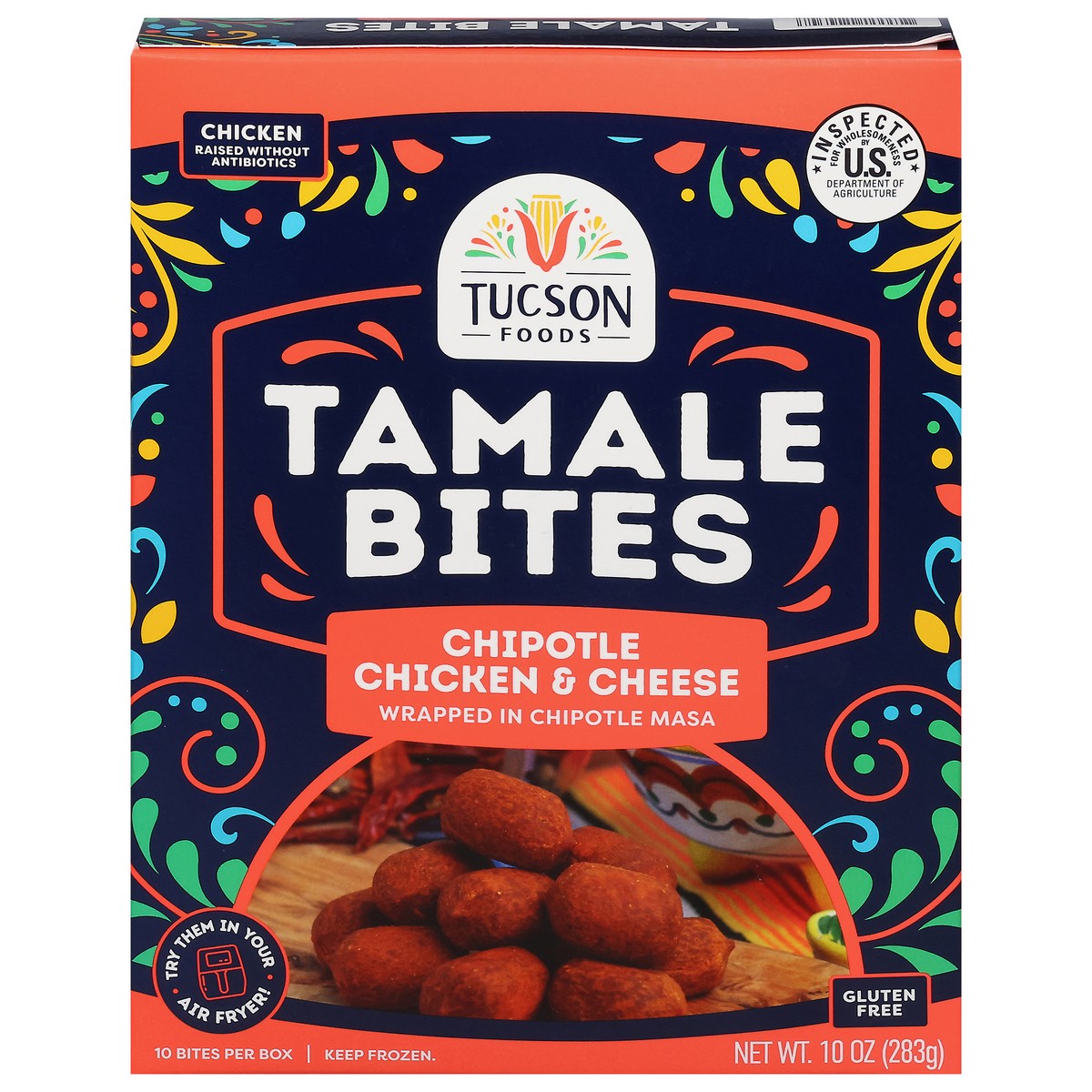 slide 1 of 15, Tucson Foods Chipotle Chicken & Cheese Tamale Bites 10 ea, 10 ct