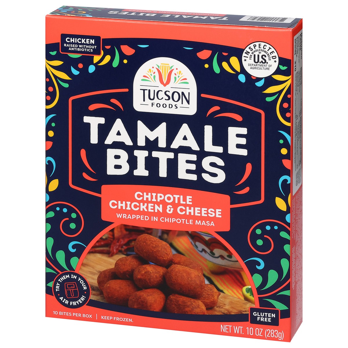 slide 2 of 15, Tucson Foods Chipotle Chicken & Cheese Tamale Bites 10 ea, 10 ct