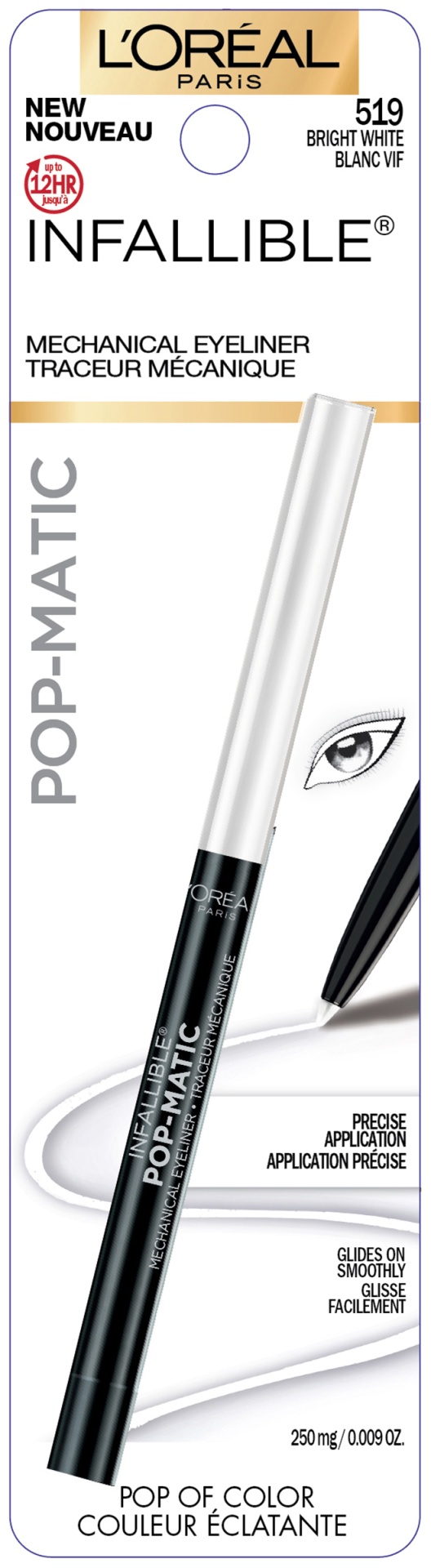 slide 2 of 2, L'Oréal Infallible Pop-Matic Eyeliner, Bright White, 0.01 oz