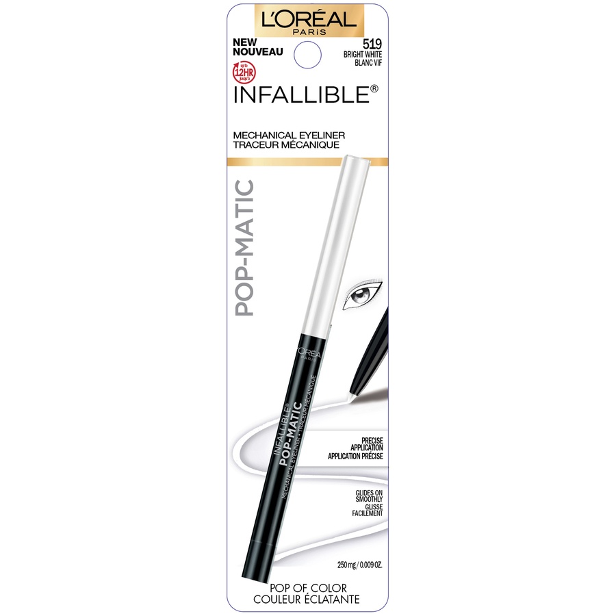 slide 1 of 2, L'Oréal Infallible Pop-Matic Eyeliner, Bright White, 0.01 oz