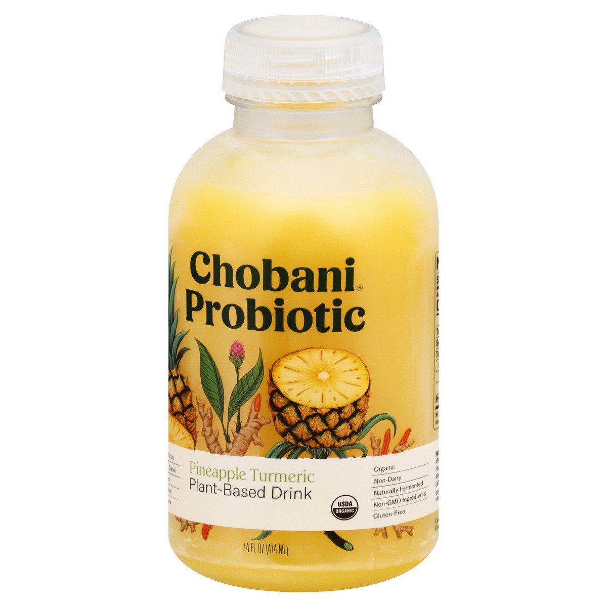 slide 6 of 9, Chobani Pineapple Probiotic Plant Based Drink, 14 oz