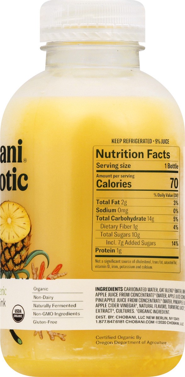 slide 4 of 9, Chobani Pineapple Probiotic Plant Based Drink, 14 oz