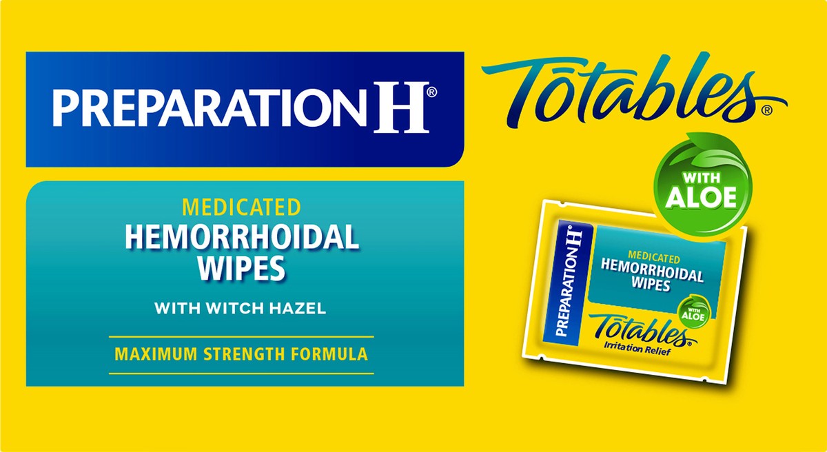 slide 6 of 10, Preparation H Totables Medicated Maximum Strength Formula Hemorrhoidal Wipes 10 ea, 10 ct