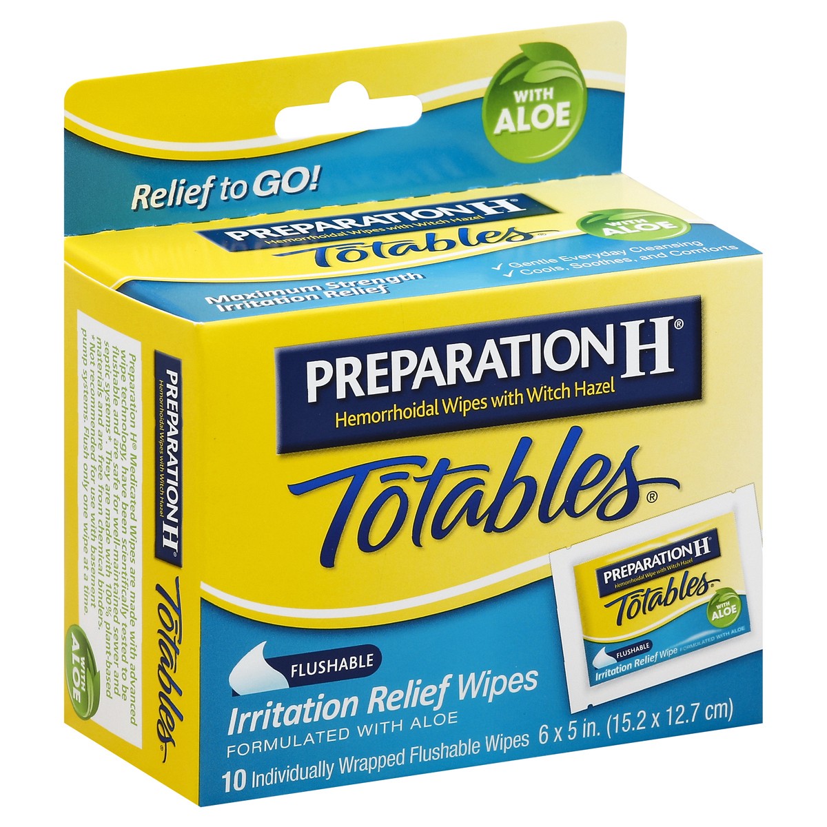 slide 7 of 10, Preparation H Totables Medicated Maximum Strength Formula Hemorrhoidal Wipes 10 ea, 10 ct