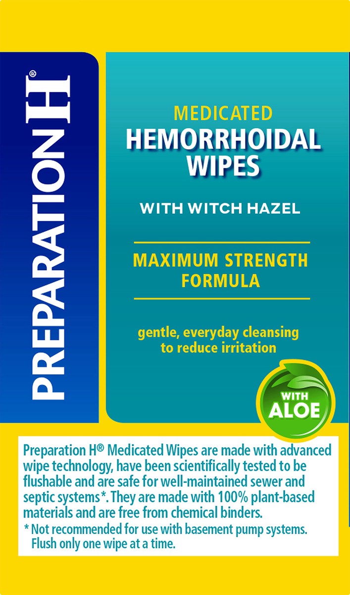 slide 10 of 10, Preparation H Totables Medicated Maximum Strength Formula Hemorrhoidal Wipes 10 ea, 10 ct