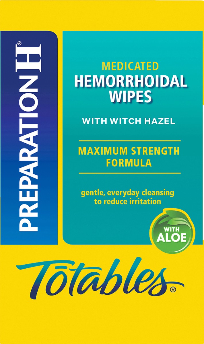 slide 5 of 10, Preparation H Totables Medicated Maximum Strength Formula Hemorrhoidal Wipes 10 ea, 10 ct