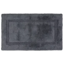 Room & Retreat Cotton Border Bath Mat Dk Grey 20" x 34"
