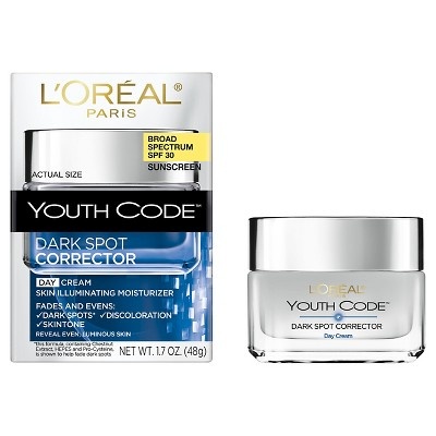 slide 1 of 1, L'Oréal Paris Youth Code Dark Spot Corrector Day Cream SPF 30, 1.7 oz