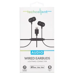 Techcellent In-ear Wired Lightning Earbuds - Black