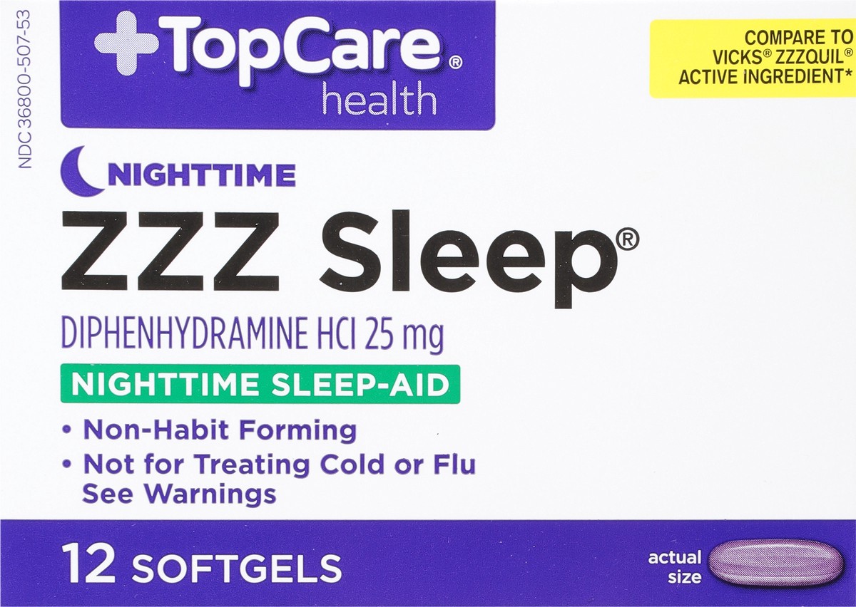 slide 14 of 15, Topcare Zzz Sleep Softgels, Nighttime Sleep Aid, 12 ct