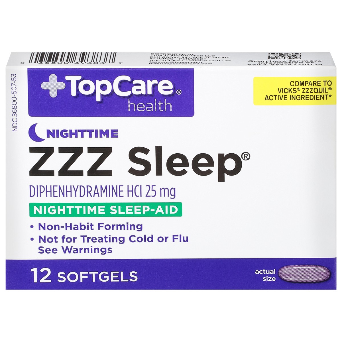 slide 1 of 15, Topcare Zzz Sleep Softgels, Nighttime Sleep Aid, 12 ct