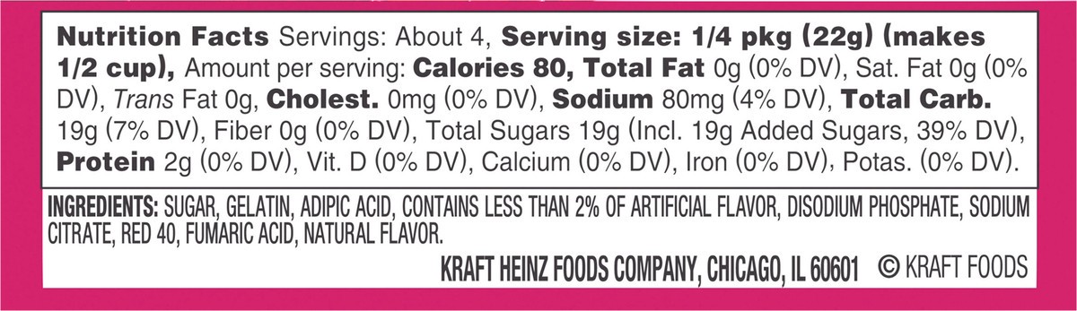 slide 4 of 9, Jell-O Raspberry Artificially Flavored Gelatin Dessert Mix, 3 oz Box, 3 oz