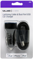 slide 1 of 1, Allied Lightning Cable And Dual Port Usb Car Charger, 1 ct