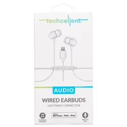 Techcellent In-Ear Wired Lightning Earbuds - White