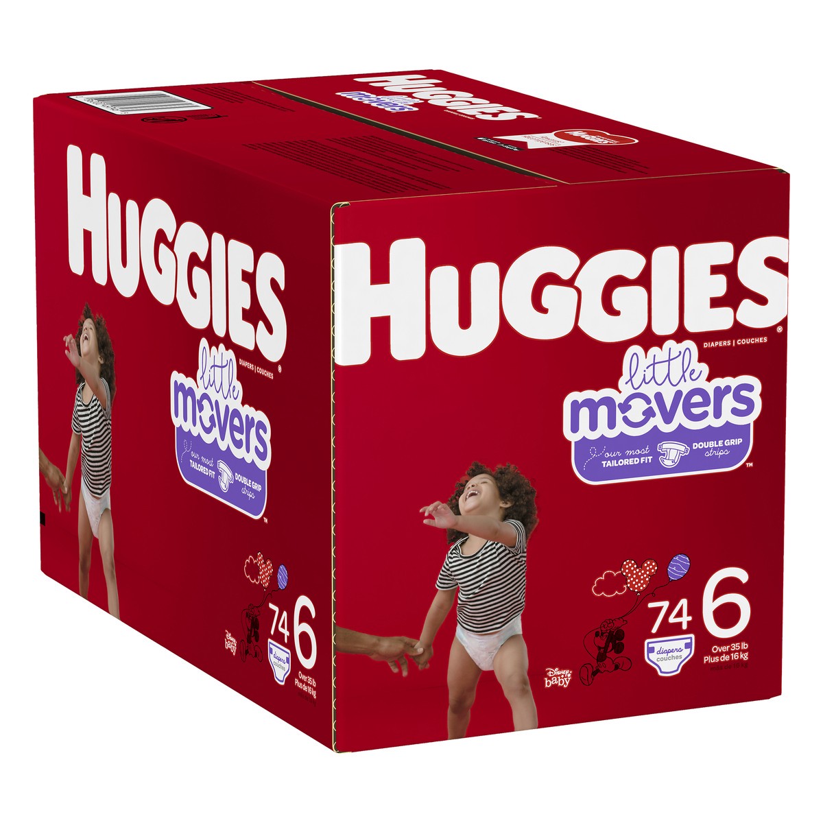 slide 3 of 10, Huggies Little Movers Size 6 (Over 35 lb 16 kg) Disney Baby Diapers 74 ea, 76 ct; Size 6