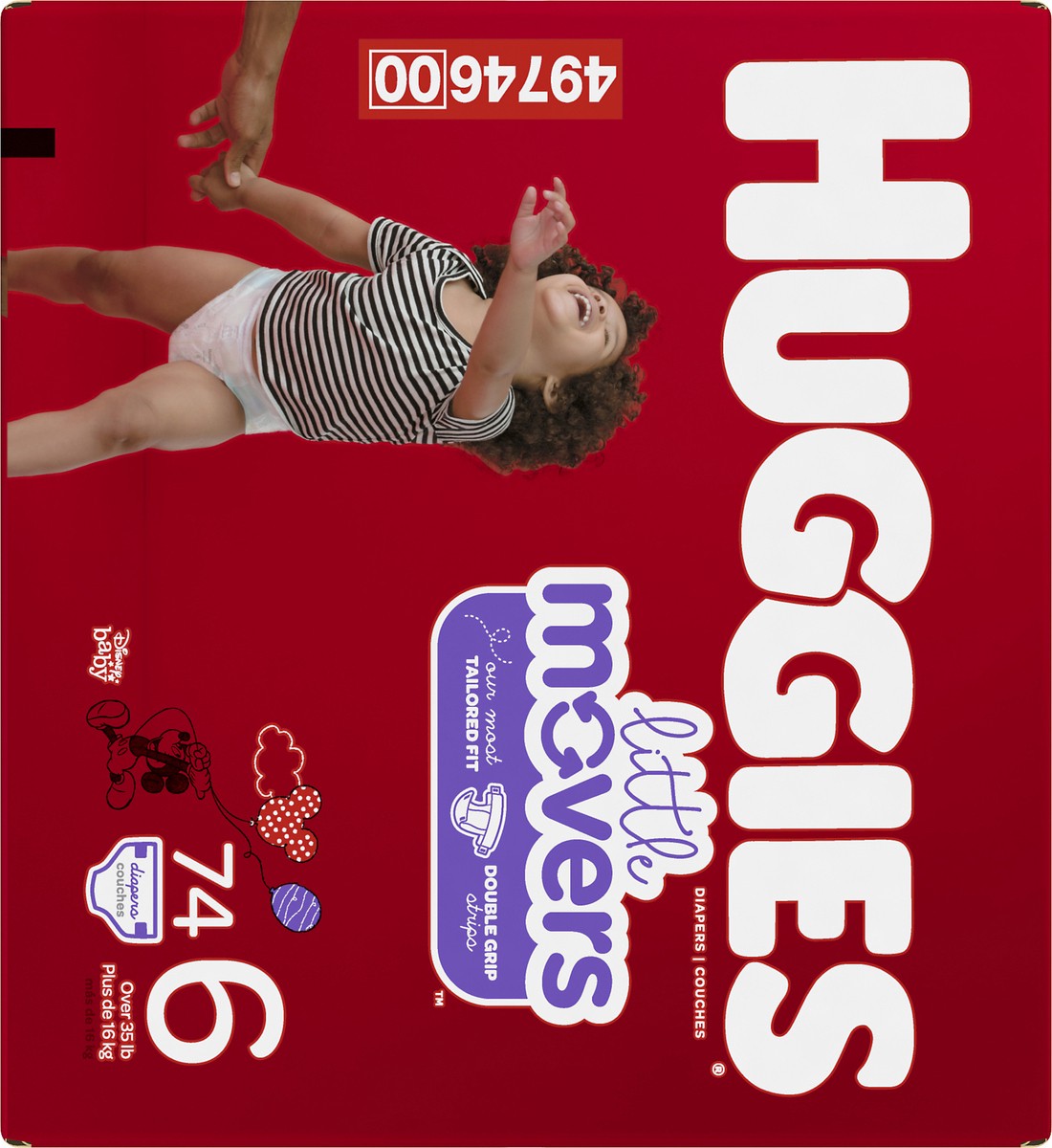 slide 6 of 10, Huggies Little Movers Size 6 (Over 35 lb 16 kg) Disney Baby Diapers 74 ea, 76 ct; Size 6