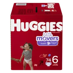 Huggies Little Movers Size 6 (Over 35 lb 16 kg) Disney Baby Diapers 74 ea