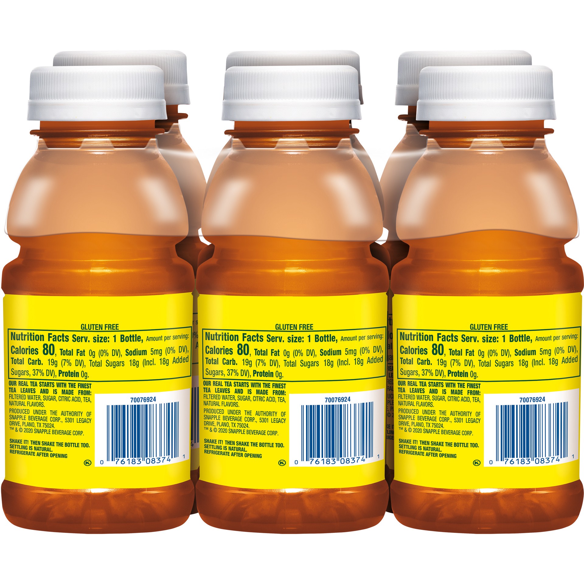 slide 5 of 5, Snapple Lemon Tea, 8 fl oz bottles, 6 pack, 6 ct