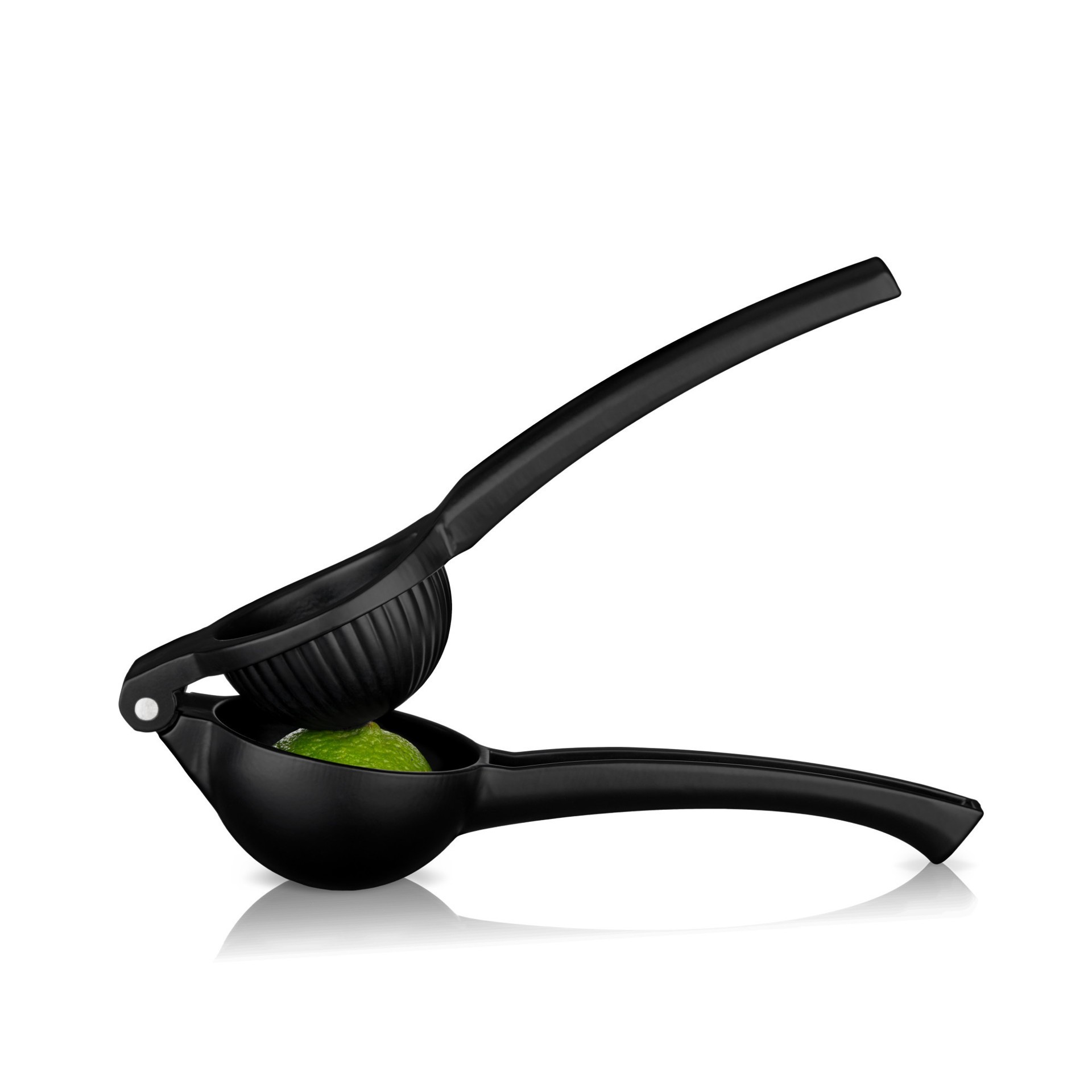 slide 2 of 5, Viski Black Citrus Press, Citrus Juicer, Lemon Squeezer for Cocktails, Bar Accessories, Matte Black Lime Juicer, Metal, Set of 1, 1 ct