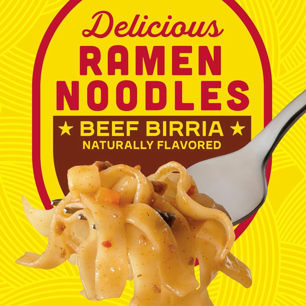 slide 3 of 6, Old El Paso Beef Birria Flavor Ramen Noodles Soup Cup, 1.98 oz