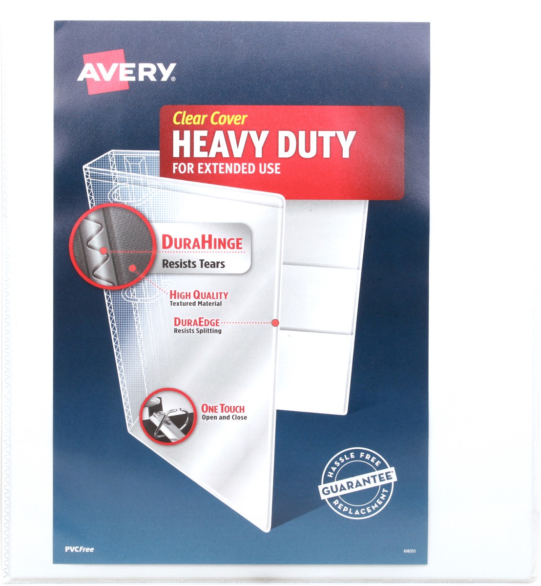 slide 11 of 11, Avery 1 Inch Heavy Duty Clear Cover Binder 1 ea, 1 ct